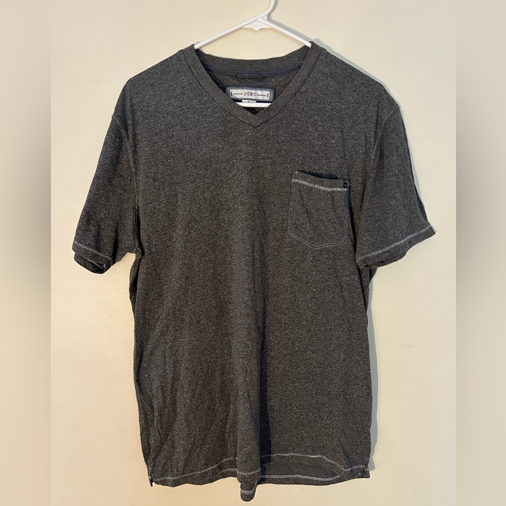 {PD&C} - Size L- Grey short sleeve with white stitching - Picture 1 of 4